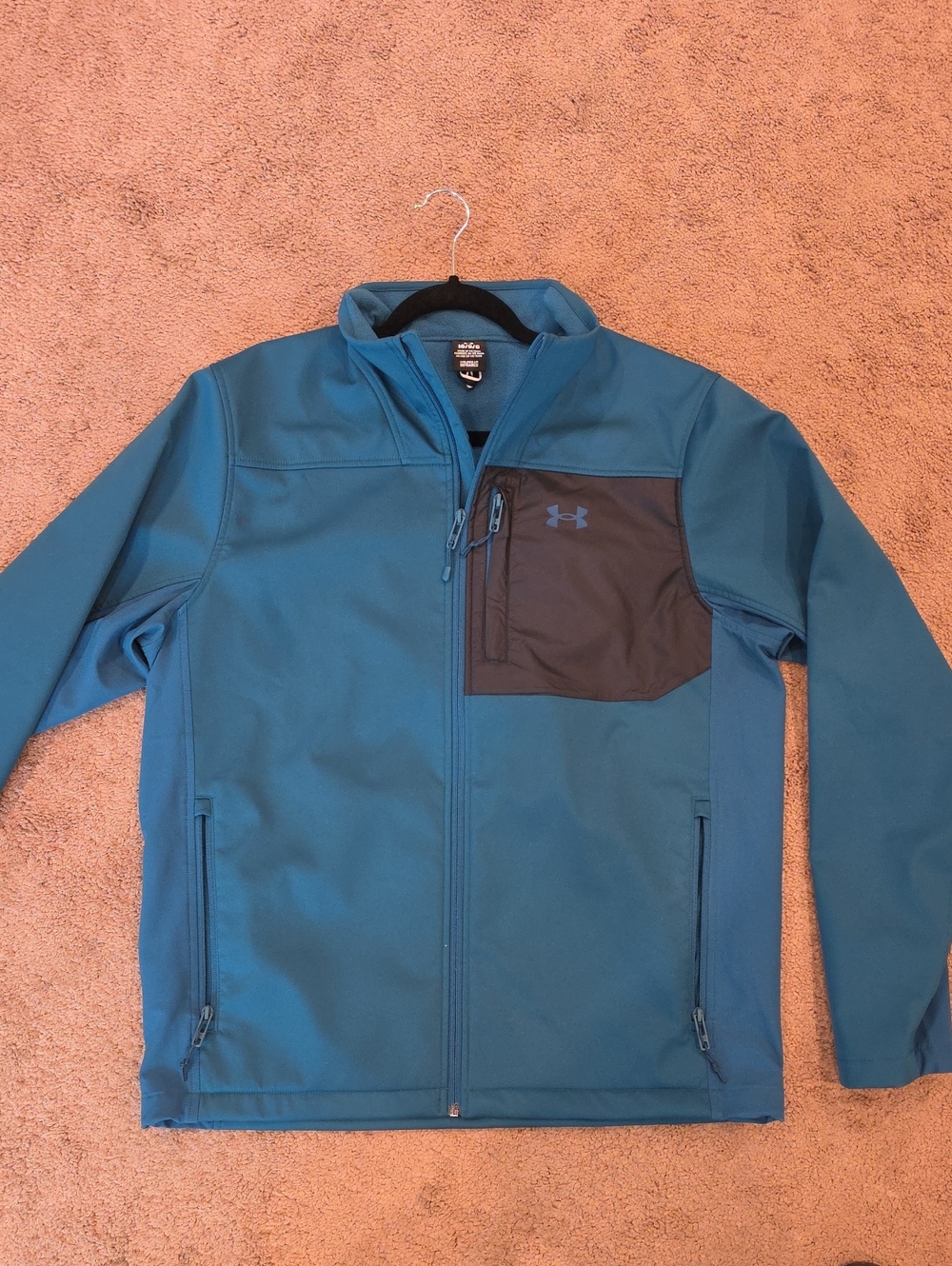 Under Armour Men's Teal Softshell Jacket with Charcoal Chest Panel